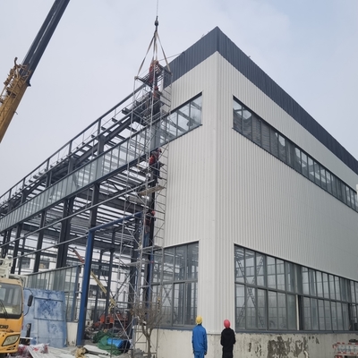 Αποθήκη κατασκευασμένης χάλυβα με δομές H-Section Beams 50 ετών διάρκεια ζωής