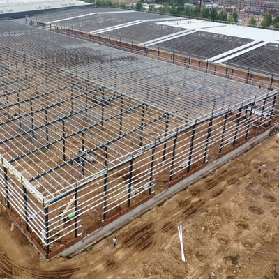 Αποθήκη κατασκευασμένης χάλυβα με δομές H-Section Beams 50 ετών διάρκεια ζωής