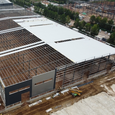 Μεταλλική κατασκευή κτιρίου PEB Q235B Q355B για αποθήκη εργαστηρίου